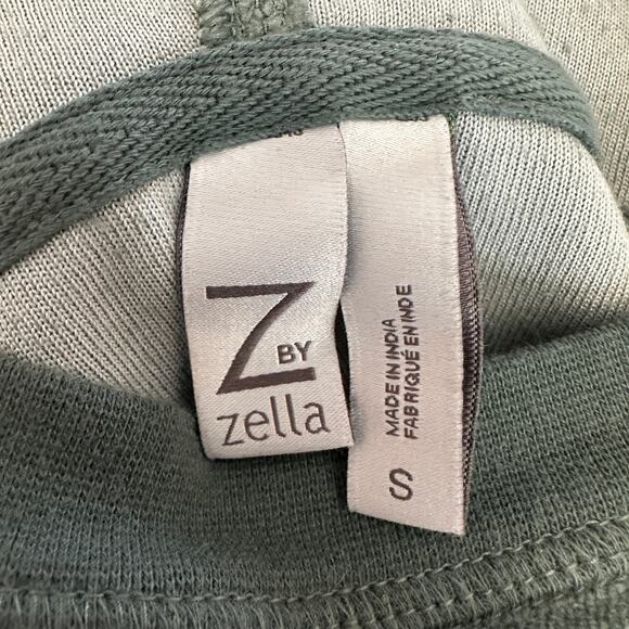 Z by Zella Hoodie Sweatshirt WMNS S Green Velour Cowl Neck Long Sleeve Pullover - Picture 5 of 7